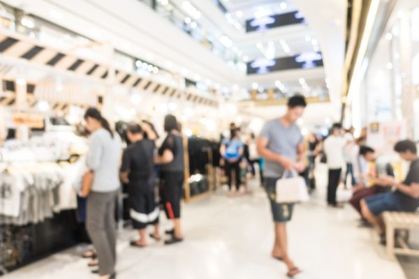 Abstract blur shopping mall and retails store interior for background