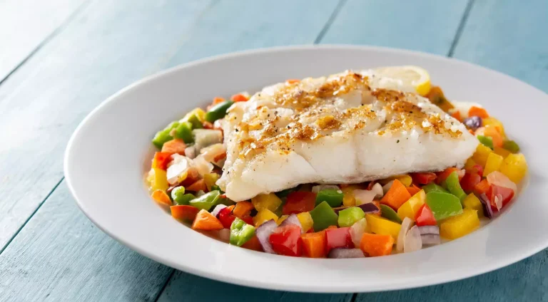 grilled-cod-with-vegetables-blue-wooden-table-vf9r600dq14h